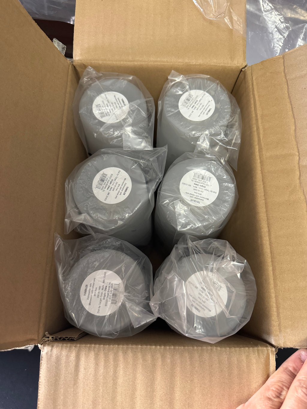 4 Large Gray Tumbler Cups