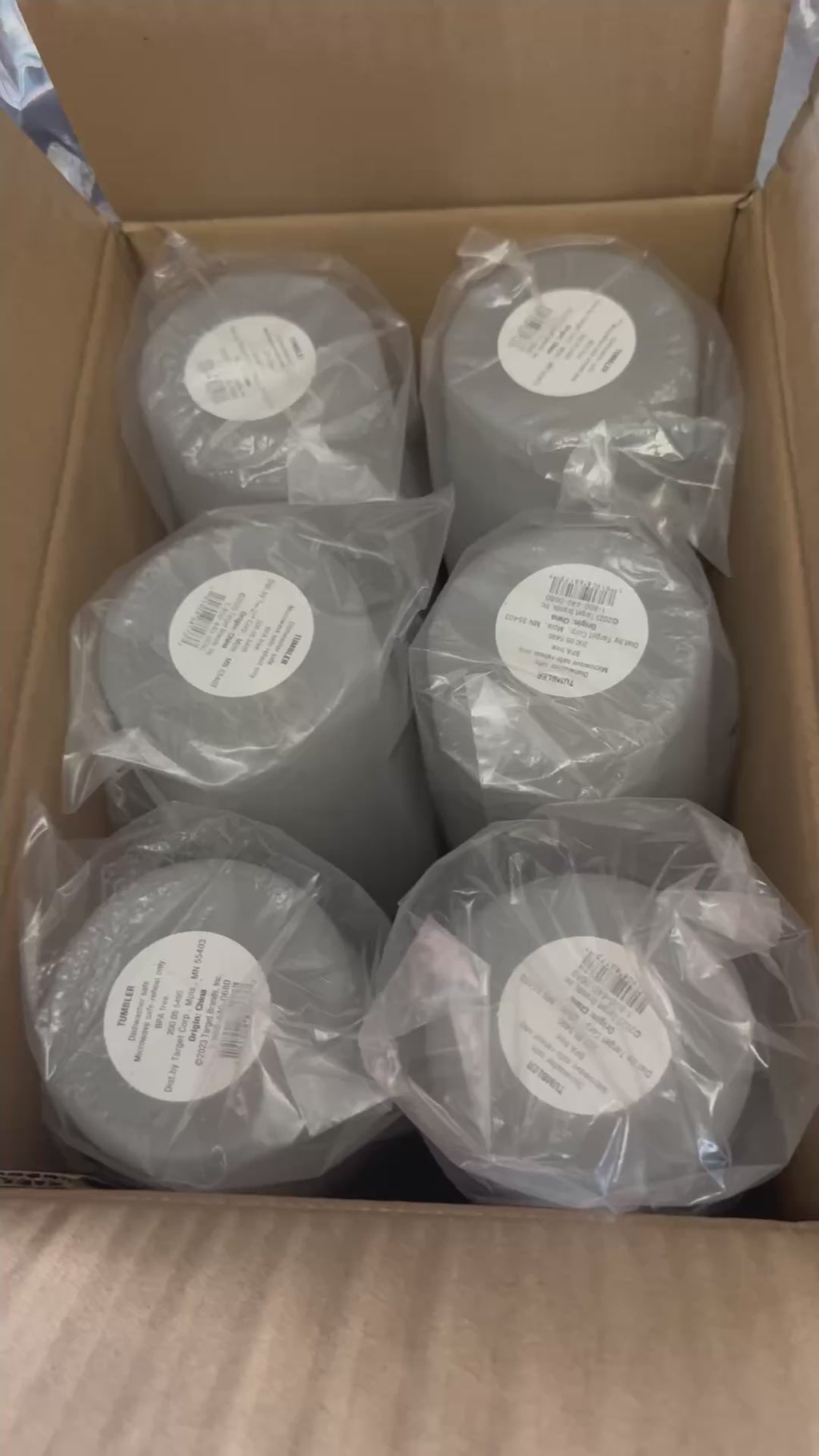 4 Large Gray Tumbler Cups
